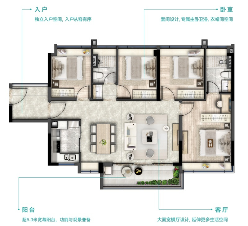 五矿招商江天际 1 1 7 平米
