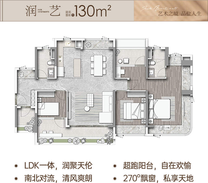 华润置地天河润府  1 3 O  平米