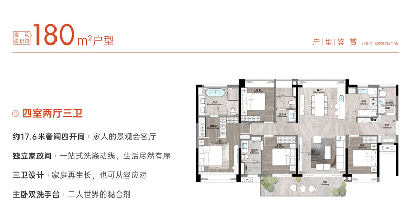 珠江天郦  1 8 0 平米