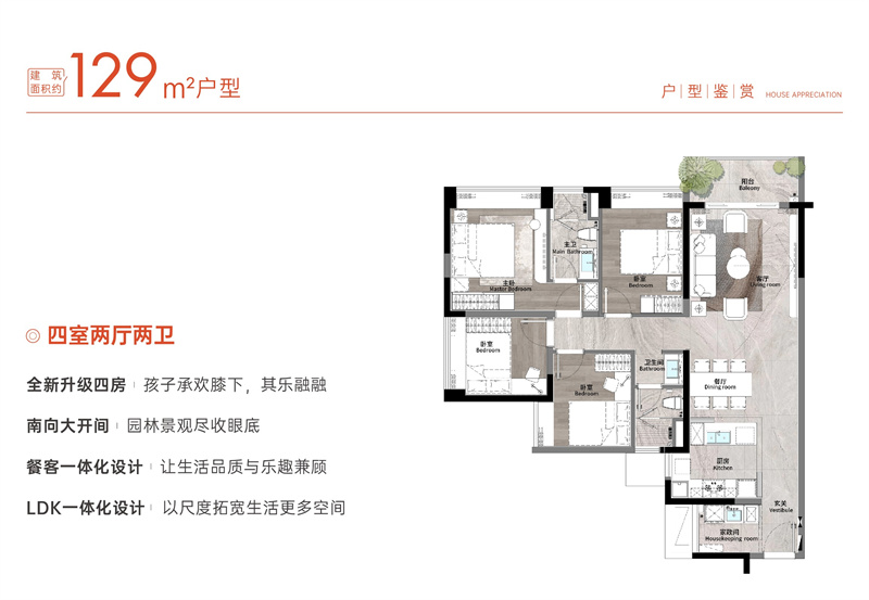 珠江天郦  1 2 9 平米