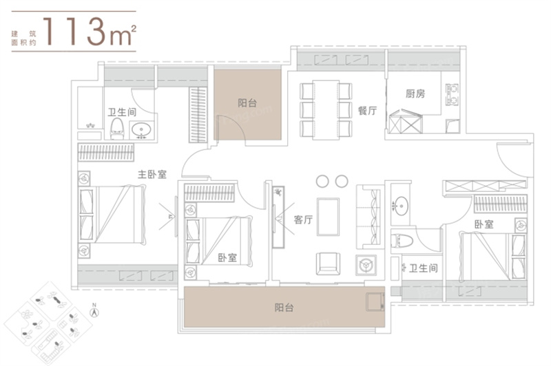 越秀珠实天悦海湾  1 1 3 平米